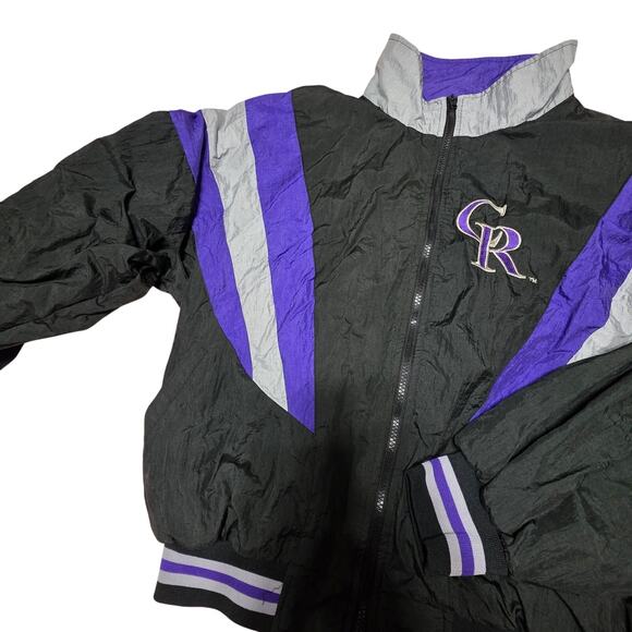Vtg 1990s Colorado Rockies Felco Full Zip Track Jacket Windbreaker Mens Sz XL - Picture 4 of 7